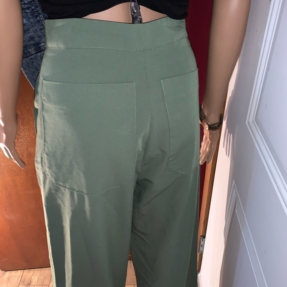 High rise wide leg Army Green Women’s Pants Small - Picture 6 of 9